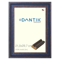 DANTIK obrázok, puzzle, fotorámik 21x29,7 | LYON modrá (sklo číre)