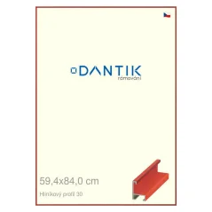 DANTIK rám na obrázky, puzzle, fotografie 59,4x84 | ALU profil 6030 Červená čerešňová dyha (Plexi Clear)