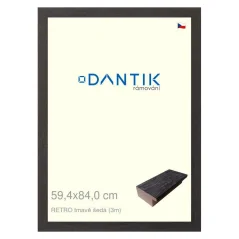 DANTIK obraz, puzzle, fotorámik 59,4x84 | RETRO tmavosivá (Plexi Clear)