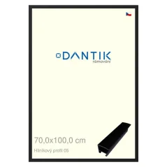 DANTIK rám na obrázky, puzzle, fotografie 70x100 | ALU profil 7005 čierny matný (Plexi Clear)