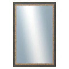 DANTIK - Zarámované zrkadlo - rozmer s rámom cca 80x120 cm z lišty ZVRATNÁ modrozlatá plast (3068)