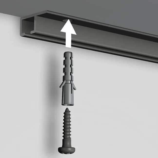 Závesný systém pre obrazy Top Rail Rail čierna 3 metre v kuse