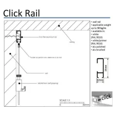 Závesný systém na obrazy - Click Rail Lišta 99cm