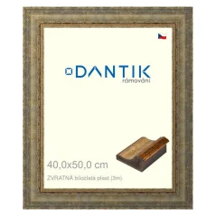 DANTIK rám na fotografie, puzzle, fotografie 40x50 | BACK bielo-zlatý plast (sklo číre)