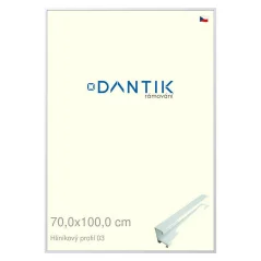 DANTIK rám na obrázky, puzzle, fotografie 70x100 | ALU profil 7003 biely matný (Plexi Clear)
