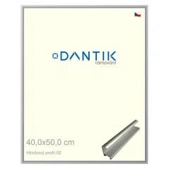 DANTIK rám na obrázky, puzzle, fotografie 40x50 | ALU profil 7002 Strieborný matný (sklo číre)