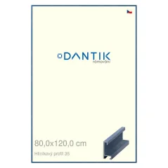 DANTIK rám na obrazy, puzzle, fotografie 80x120 | ALU profil 6035 Kráľovská modrá dýha (Plexi Clear)