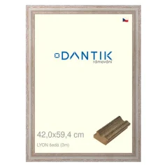 DANTIK rám na obrázky, puzzle, fotografie 42x59,4 | LYON sivá (Plexi Clear)