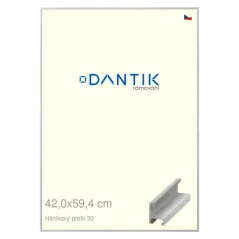 DANTIK rám na obrazy, puzzle, fotografie 42x59,4 | ALU profil 6030 Dýha farebná sivá svetlá (Plexi Clear)