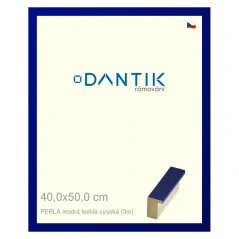 DANTIK obraz, puzzle, fotorámik 40x50 | PERLA modrá lesklá vysoká (Plexi Clear)