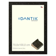 DANTIK rám na obrázky, puzzle, fotografie 70x100 | PRAHA čierna (Plexi Clear)