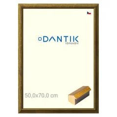 DANTIK rám na fotografie, puzzle, 50x70 | Forgia Gold (Plexi Clear)