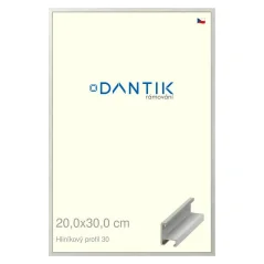 DANTIK rám na obrazy, puzzle, fotografie 20x30 | ALU profil 6030 Dýha farebná sivá svetlá (sklo číre)