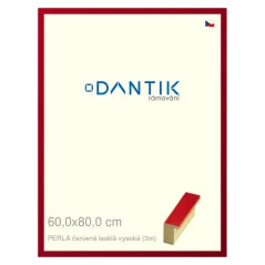 DANTIK obraz, puzzle, fotorám 60x80 | PERLA červená lesklá vysoká (Plexi Clear)