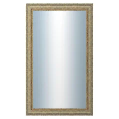 DANTIK - Zarámované zrkadlo - rozmer s rámom cca 60x100 cm z lišty ZVRATNÁ bielozlatá plast (3067)