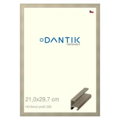 DANTIK rámeček na obraz, puzzle, fotku 21x29,7 | ALU profil 6220 champagne (Sklo Čiré)