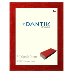 DANTIK rám na obrázky, puzzle, fotografie 30x40 | RETRO červená (Plexi číra)