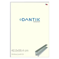 DANTIK rám na obrázky, puzzle, fotografie 42x59,4 | ALU profil 7003 Strieborný matný (Plexi Clear)