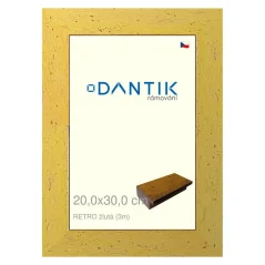 DANTIK obrázok, puzzle, fotorámik 20x30 | RETRO žltá (sklo číre)