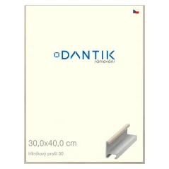 DANTIK rám na fotografie, puzzle, fotorámik 30x40 | ALU profil 6030 dýha slovenská kosť (Plexi Clear)