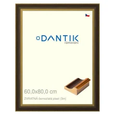 DANTIK obraz, puzzle, fotorám 60x80 | BACK čierny a zlatý plast (Plexi Clear)