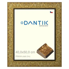 DANTIK obraz, puzzle, fotorámik 40x50 | PRAHA zlatá (sklo číre)