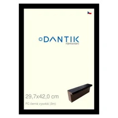 DANTIK rám na obrázky, puzzle, fotografie 29,7x42 | FC čierny vysoký (Plexi Clear)