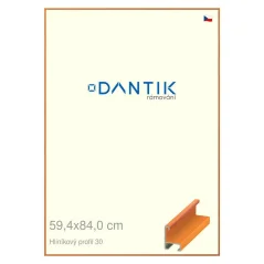 DANTIK rám na obrazy, puzzle, fotografie 59,4x84 | ALU profil 6030 Oranžová farebná dyha (Plexi Clear)