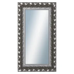 DANTIK - Zarámované zrkadlo - rozmer s rámom cca 50x90 cm z lišty ROKOKO grafitová (2884)