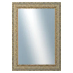 DANTIK - Zarámované zrkadlo - rozmer s rámom cca 50x70 cm z lišty ZVRATNÁ bielozlatá plast (3067)