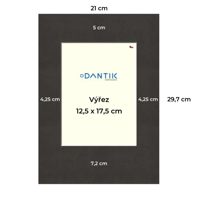 Paspartovací kartón DANTIK - P21x29-706-21x29-713x18v (A4 na výšku)