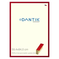 DANTIK obraz, puzzle, fotorám 59,4x84 | PERLA červená lesklá vysoká (Plexi Clear)