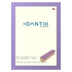 DANTIK obraz, puzzle, fotorámik 21x29,7 | PASTELKA svetlo fialová plochá (sklo číre)