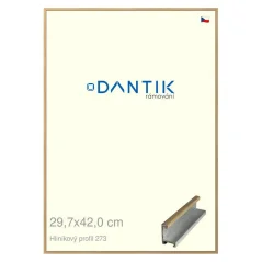 DANTIK rám na obrazy, puzzle, fotografie 29,7x42 | ALU profil 7273 Dubová dyha (Plexi Clear)