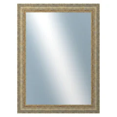 DANTIK - Zarámované zrkadlo - rozmer s rámom cca 60x80 cm z lišty ZVRATNÁ bielozlatá plast (3067)