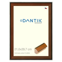 DANTIK obrázok, puzzle, fotorámik 21x29,7 | INCLINATA farba hnedá (sklo číre)