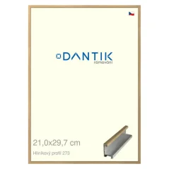 DANTIK rámeček na obraz, puzzle, fotku 21x29,7 | ALU profil 7273 Dýha dub (Sklo Čiré)