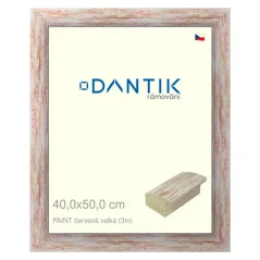 DANTIK rám na fotografie, puzzle, fotografie 40x50 | PAINT červená veľká (sklo číre)