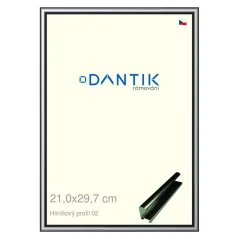 DANTIK rámeček na obraz, puzzle, fotku 21x29,7 | ALU profil 7002 Šedá leská (Sklo Čiré)