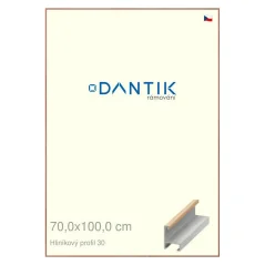 DANTIK rám na obrazy, puzzle, fotografie 70x100 | ALU profil 6030 Dubová dýha matný lak (Plexi Clear)