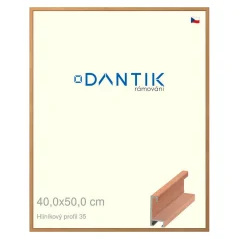 DANTIK rám na obrazy, puzzle, fotografie 40x50 | ALU profil 6035 Čerešňová dyha (sklo číre)