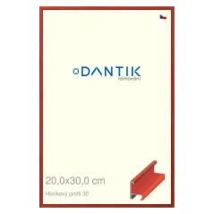 DANTIK rám na obrazy, puzzle, fotografie 20x30 | ALU profil 6030 Červená čerešňová dyha (sklo číre)