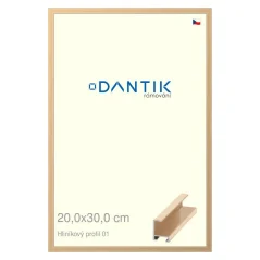 DANTIK rám na obrázky, puzzle, fotografie 20x30 | ALU profil 6001 Gold Glossy (sklo číre)