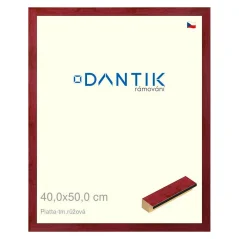 DANTIK obraz, puzzle, fotorámik 40x50 | PIATTA tmavoružová (Plexi Clear)