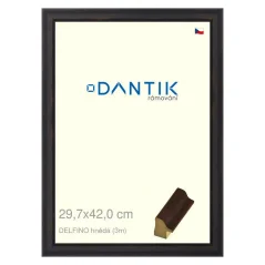DANTIK rám na obrázky, puzzle, fotografie 29,7x42 | DELFINO hnedý (Plexi Clear) DANTIK rám na obrázky, puzzle, fotografie 29,7x42 | DELFINO hnedý (Plexi Clear)