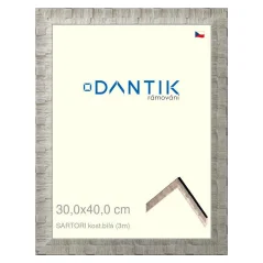 DANTIK rám na fotografie, puzzle, 30x40 | SARTORI bone white (Plexi Clear)