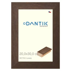 DANTIK obrázok, puzzle, fotorámik 20x30 | RETRO hnedá (sklo číre)