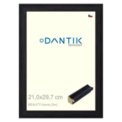 DANTIK obrázok, puzzle, fotorámik 21x29,7 | BEAUTY čierna (sklo číre)