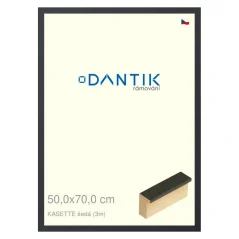 DANTIK obraz, puzzle, fotorámik 50x70 | KASSETTE sivá (Plexi Clear)