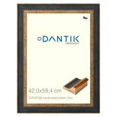 DANTIK obrázok, puzzle, fotorámik 42x59,4 | BACK modro-zlatý plast (Plexi Clear)